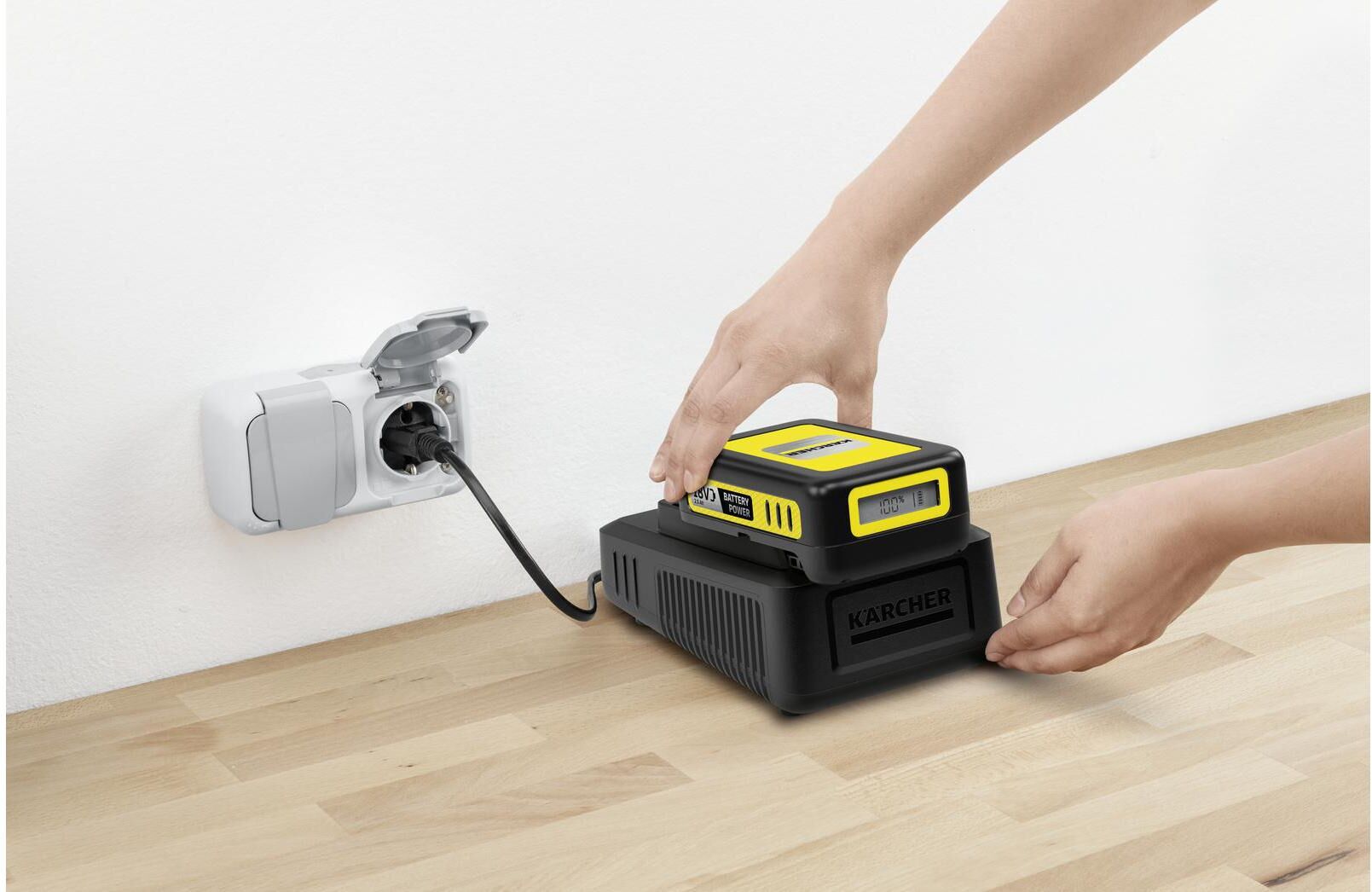 Akku KÄRCHER "Ladegerät Battery", schwarz, 18 V, Akkumulatoren, Akku schwarz 18 V