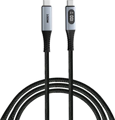 Verbatim USB-C zu USB-C Kabel Schnellladen PD Datenübertragung und LED Ladeanzeige 1,2m 100W, 480MBit/s
