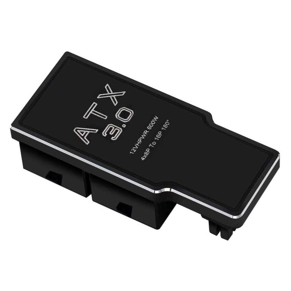 Phobya ZK 12VHPWR Adapter 180 Grad 16Pin to 4x8Pin - Black Left (12vhpwr16p4x8p-bl)