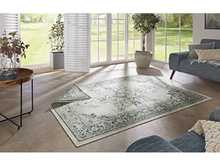bougari Borbon Tapis réversible pour intérieur et extérieur\, Crème Verte.\, 80x150 cm