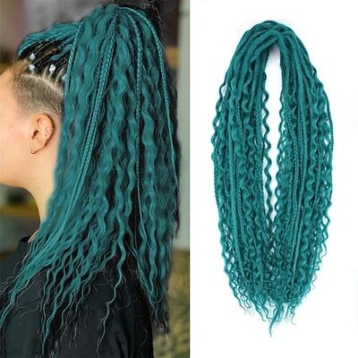 Dreadlock-Verlängerungen, doppelendig, 61 cm, 3-in-1-Set, gemischte hellbraune bis blonde Dreads, synthetische, lockige Enden, Hippie-Stil, gewellte Boho-Dreads, 20 Stränge, handgefertigte Dreads