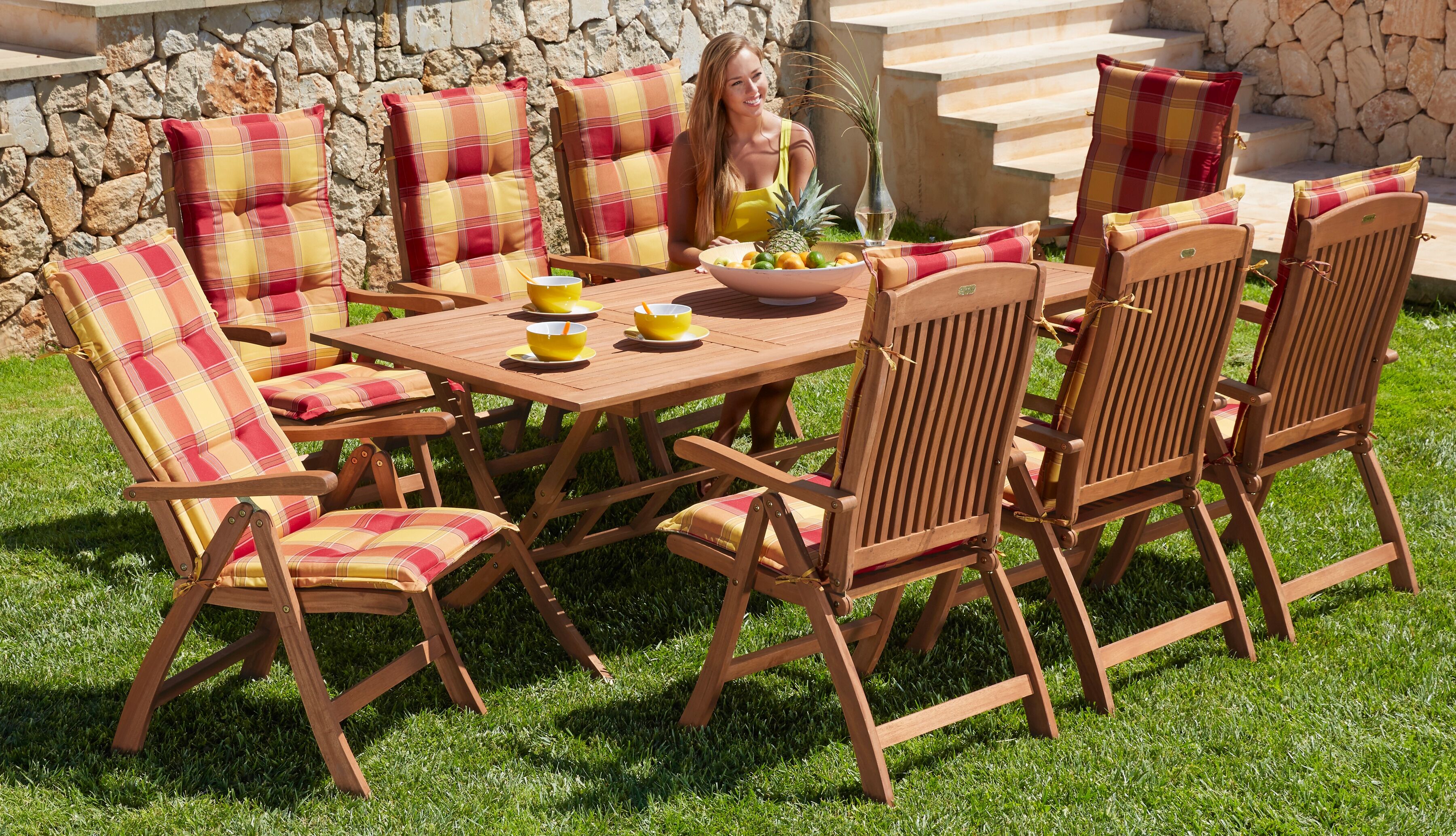 Garten-Essgruppe MERXX "Maracaibo", braun, Obermaterial: 100% Polyester. Füllung: 100% Polyurethan, Sitzmöbel-Sets, Garten-Essgruppe