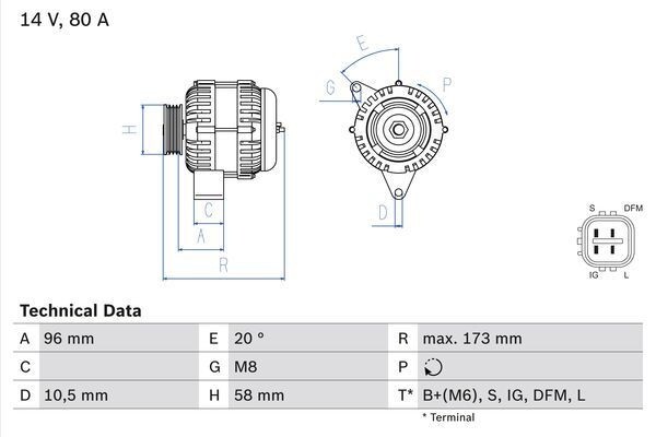 Bosch Lichtmaschine Generator 80A