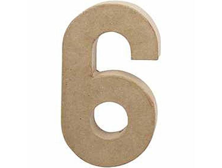 Create Crafts Creativ 26634 papiermaché nummer 6, 20 cm, beige