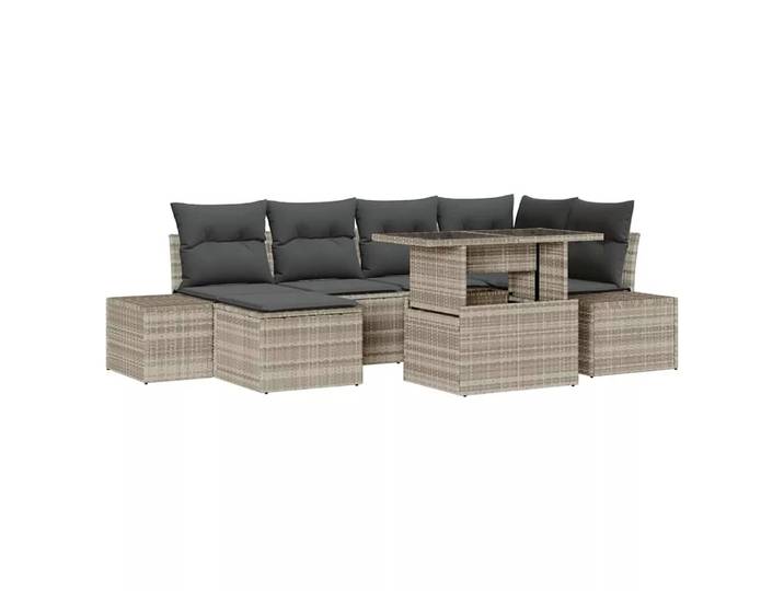 VidaXL - Outdoor-sofagarnitur poly-rattan, One Size, Silber