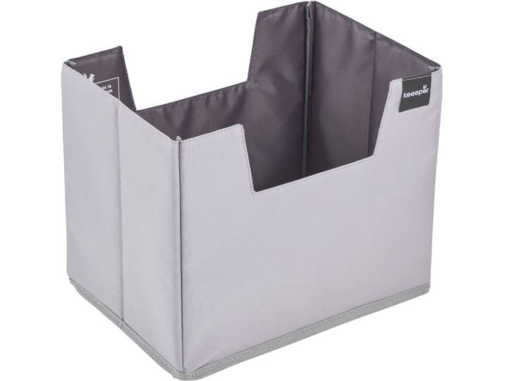 Faltbox KEEEPER neo, faltbarer Einkaufsorganizer für Klappboxen , grau (graphite), B:31,5cm H:26,5cm T:23cm, Polyethylenterephthalat (PET), Aufbewahrungsboxen, Faltbox, aus recycelten PET-Flaschen