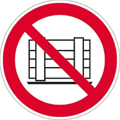 Aufkleber Abstellen oder Lagern verboten ISO 7010, Folie, Ø 100 mm