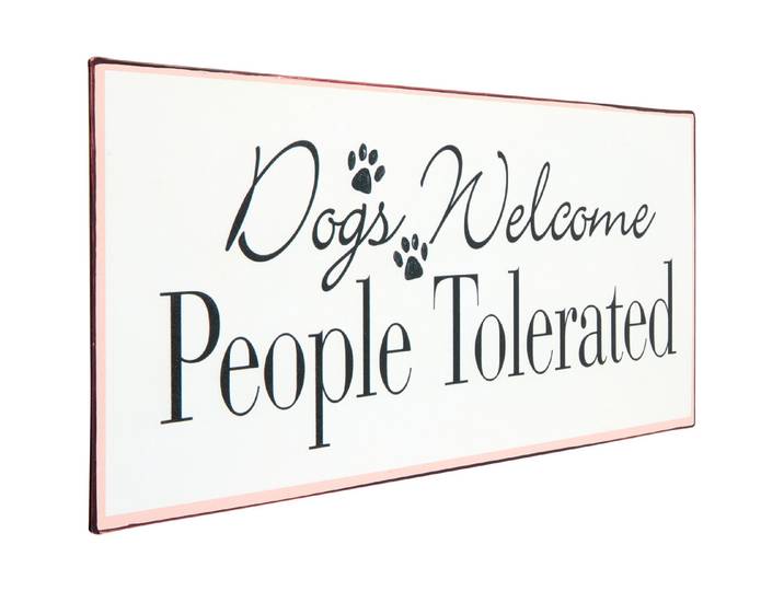 Metall Schild 30x13 cm Dog welcome