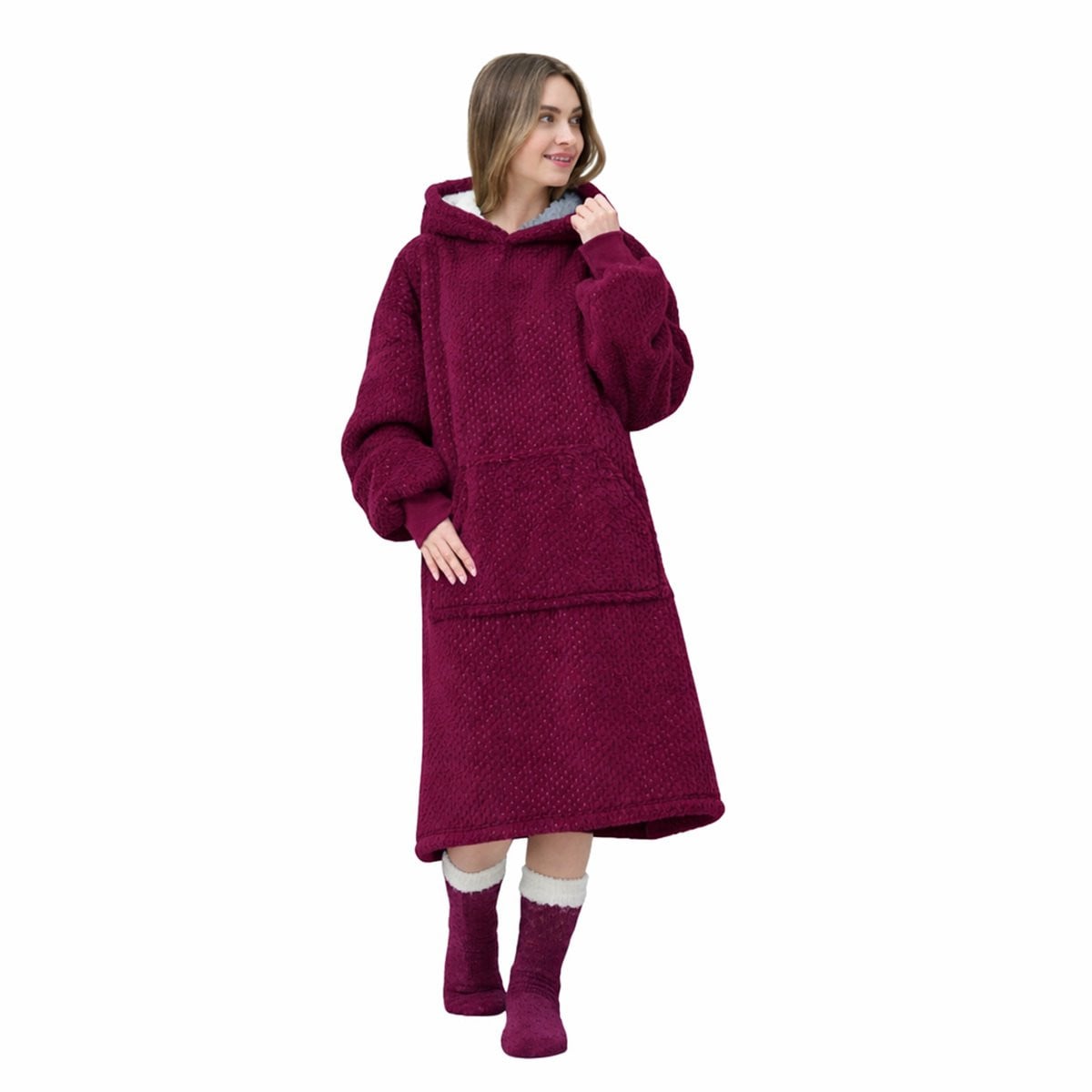 SPARK Oversized Hoodie Deken Unisex - Maroon Banner - Rood - 70 x 110 cm