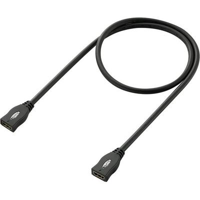 SpeaKa Professional HDMI Verlängerungskabel HDMI-A Buchse, HDMI-A Buchse 1.00m Schwarz SP-1793612 4K UHD, Audio Return Channel