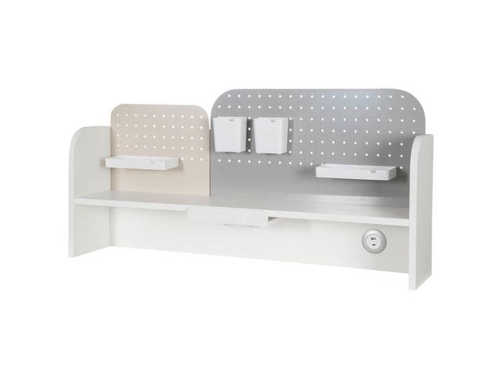 Roba Schreibtischaufsatz Smart Grow, Kaschmir, Weiß, Grau, Metall, 102x50x25 cm, Büromöbel, Schreibtische, Schreibtischzubehör
