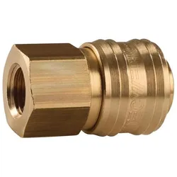 Tecwerk, Zubehör Druckluftwerkzeug, Schnellverschlusskupplung DN 7,2, Innengewinde Messing blank Gewinde G 1/2 ′′ 19,17 mm