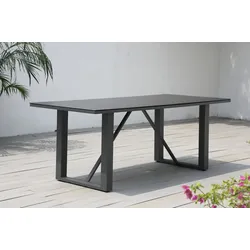 OUTFLEXX Esstisch, anthrazit, Aluminium, Glaskeramik, 200x90 cm