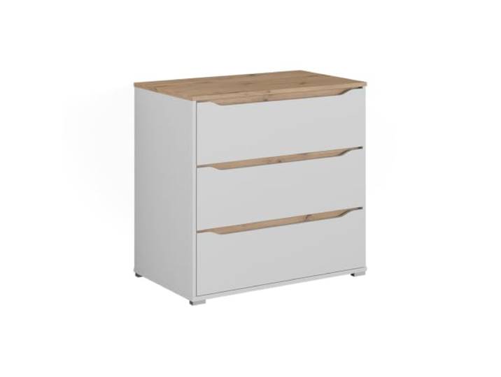 Vicco Kommode Ruben , Weiß/Artisan-Eiche 80 x 76.6 cm mit 3 Schubladen