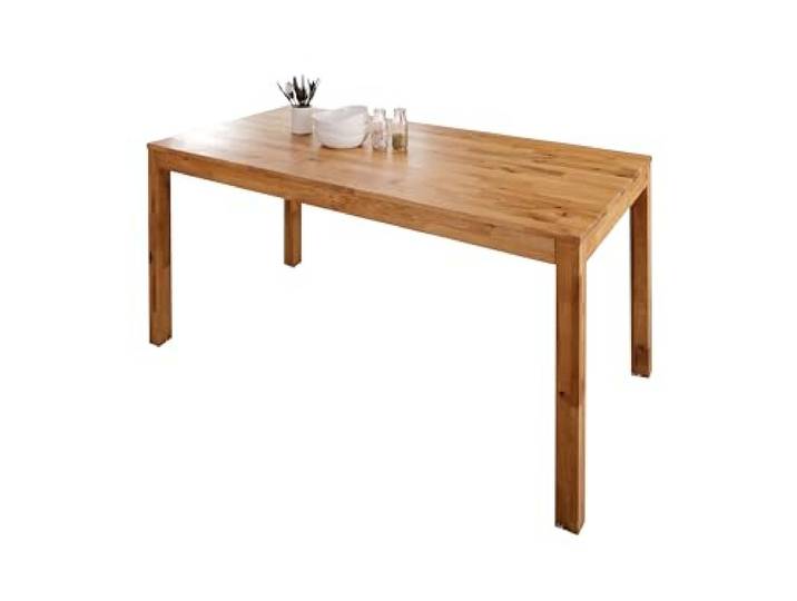 Woodroom Esstisch 160x85 cm aus Wildeiche massiv geölt – Großer Holztisch Esszimmer, rechteckig, stabil, geölte Oberfläche, Natur, für 6 Personen