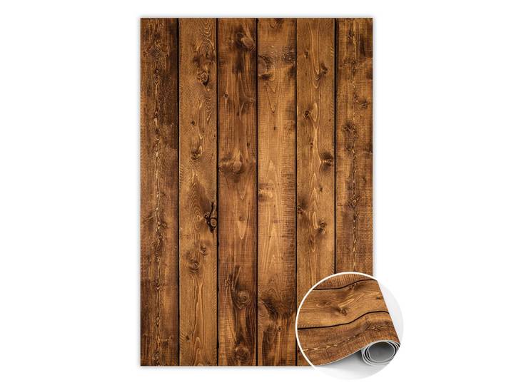 Tulup Vinyl Teppich 120x180 cm Vertikale Bretter, Braun, Kunststoff, Rechteckig, 120x180 cm, Teppiche und Böden, Teppiche, Outdoorteppiche