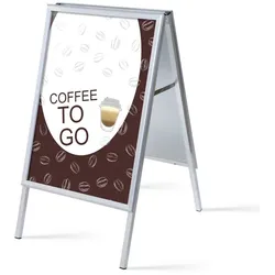 SHOWDOWN Displays Showdown Kundenstopper - DIN A1 - Komplett-Set - Coffee To Go Englisch - Braun/Schwarz