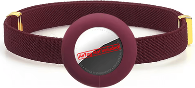 Inspire Curations SafeTrack Breakaway AirTag Cat Collar For Kittens & Cats burgundy