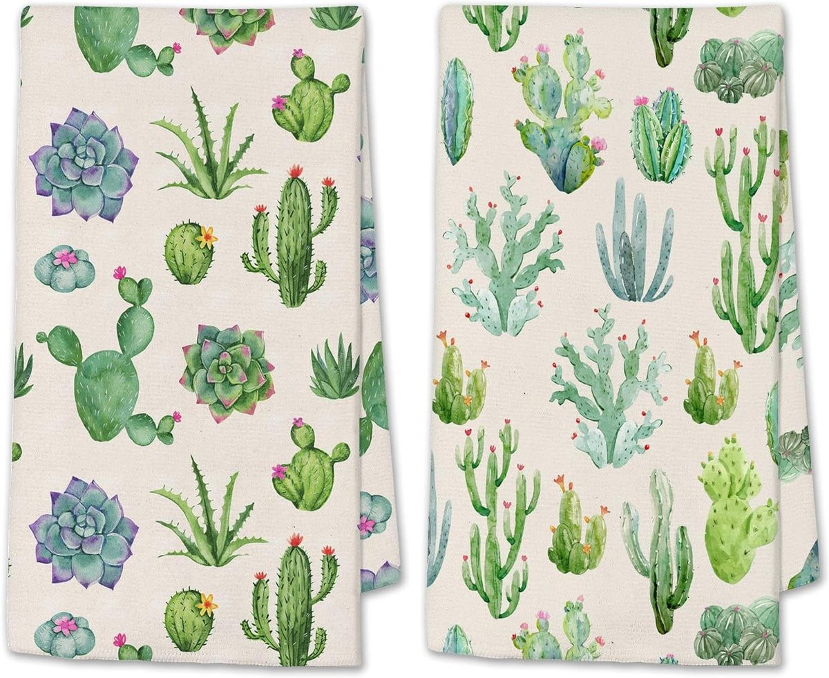 Handdoeken Set Cactus Design voor Keuken en Badkamer - 45 x 61 cm