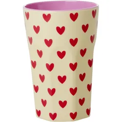 RICE Melamin Becher Darling Hearts, Hoch, 400 ml Ø 9 cm, Höhe 13 cm