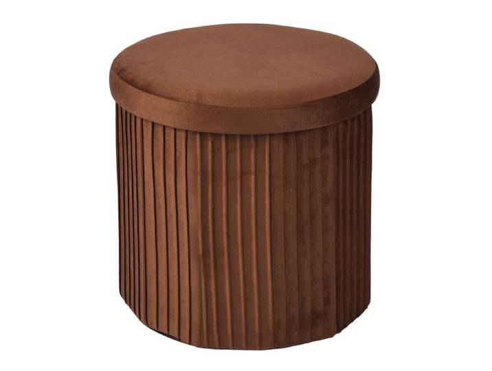 Relaxdays Tabouret velours avec rangement intégré