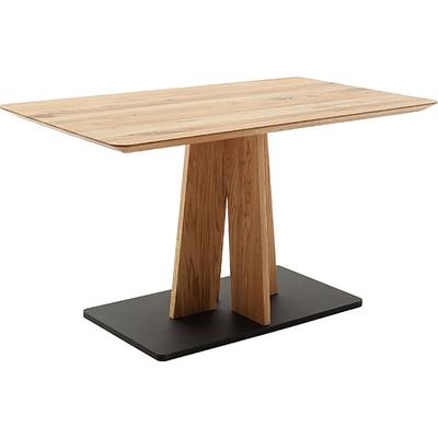 Esstisch MCA LIVING "Marilia Esstisch", beige (naturfarben, naturfarben, schwarz, naturfarben), B:120cm H:76cm T:80cm, Zerreiche, durchgehende Lamelle, Tische, Esstisch, Kreuzförmiges Gestell