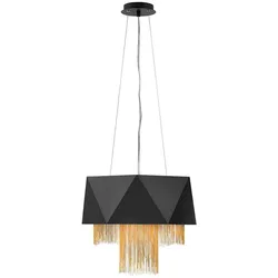 Elstead Lighting, Pendelleuchte, Zuma Hängeleuchte E27 6-fach 36cm Satinschwarz, Gold (E27)