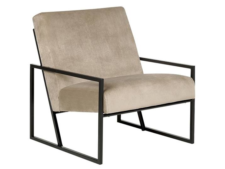 SESSEL Samtstoff taupe/schwarz Delary