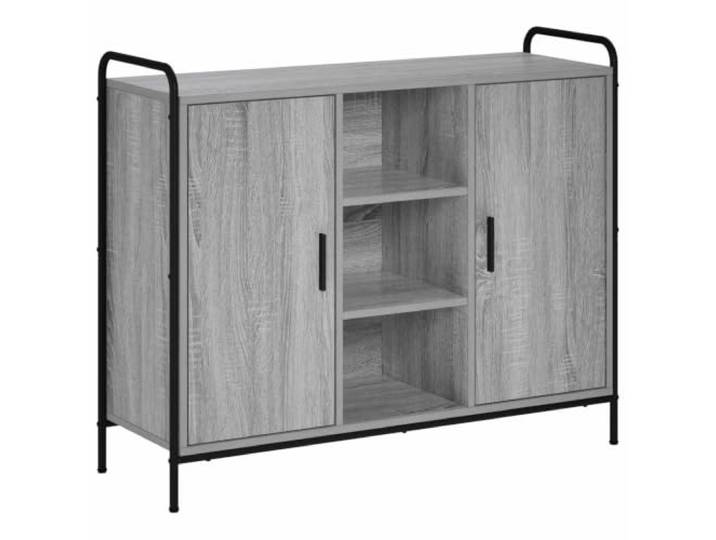 vidaXL Sideboard Sonoma-Grau 97 x 33 x 81 cm Holzwerkstoff Klare Linien und wenig Schnickschnack, Robustes und vielseitiges Material, Bietet stabile Unterstützung
