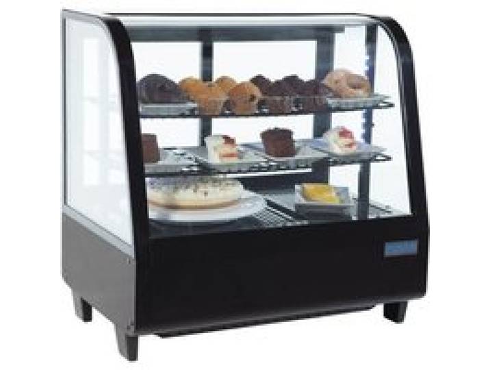 Vitrine Réfrigérée de Comptoir Incurvée - Polar - 100L - Noir - Dégivrage Automatique