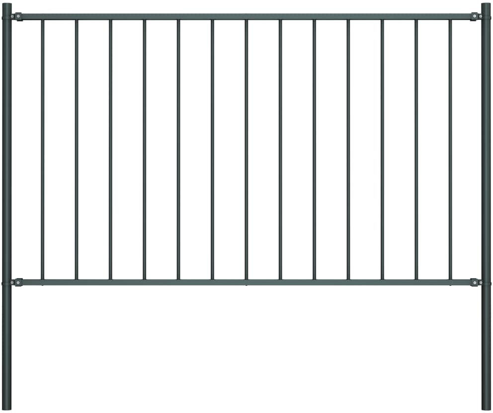Dakota Fields Chourasiya Fence Panel with Posts Powder-coated Steel Anthracite