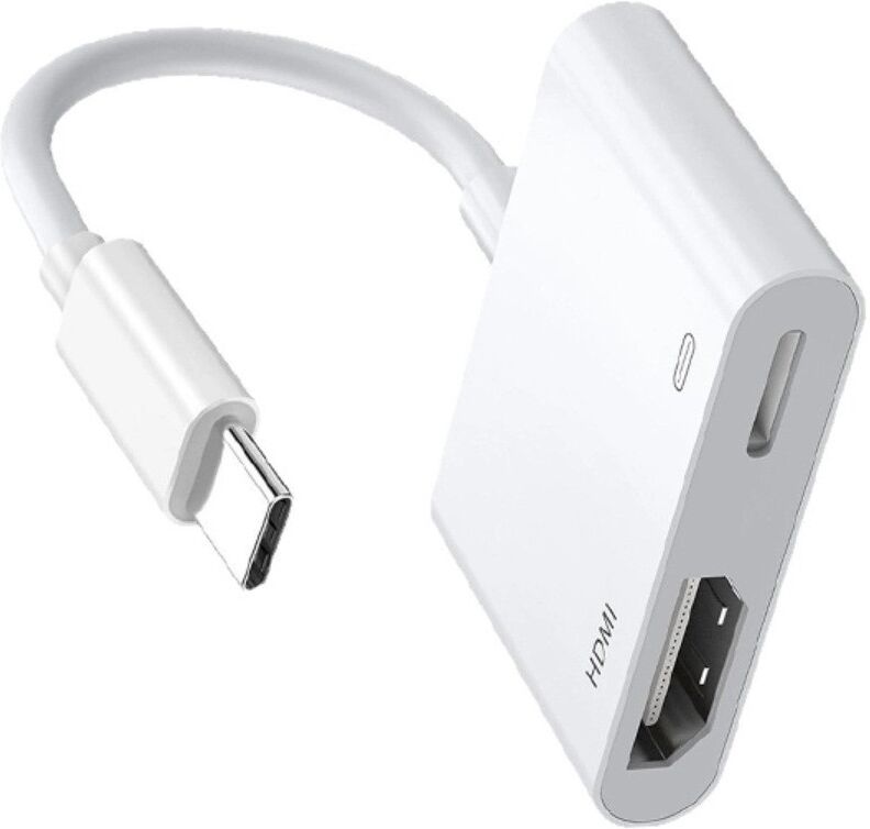 INF Type-C zu HDMI & Type-C Schnelllade 2-in-1 AV-Adapter mit SD/TF-Kartenleser, 4K 60Hz