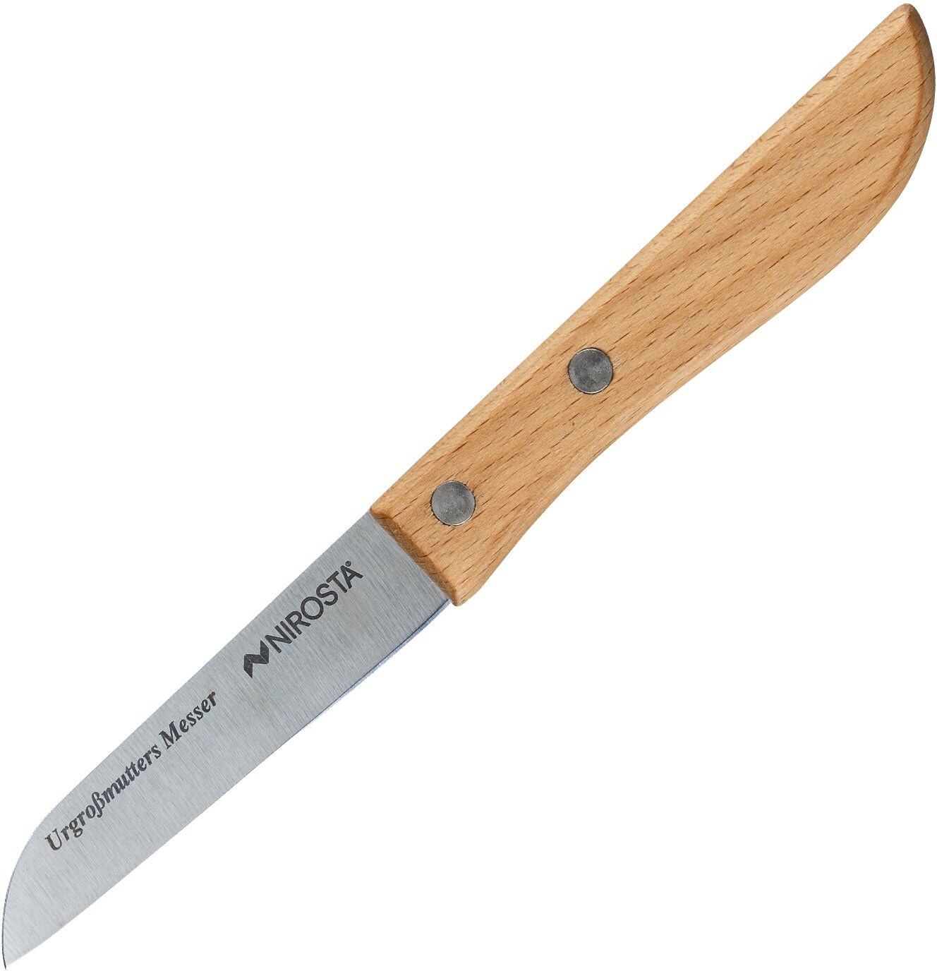 Nirosta Urgroßmutters Messer mit Holzgriff, 8cm Klinge