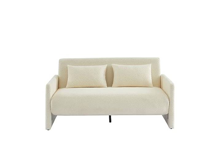 BAÏTA Sofa, rechts, ausziehbar, Jade, 3-Sitzer, aus Frottee, Beige