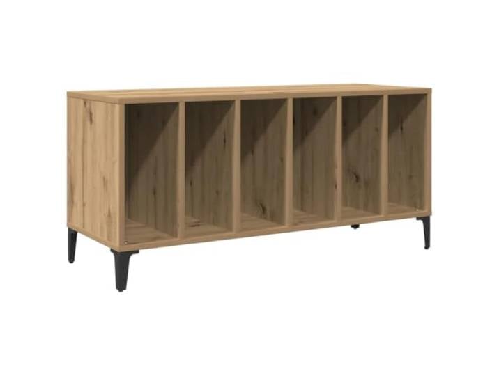 Helloshop26 Plattenschrank, praktisch und klassisch, 100 x 38 x 48 cm, mit Metallfüßen, industrieller Stil, aus Holz, Eiche handgefertigt 02_0051065