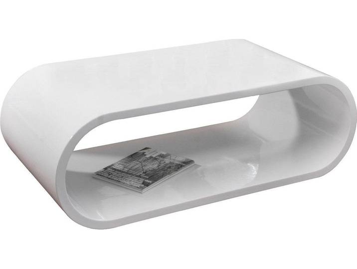 Couchtisch SALESFEVER im stilvollen Look , weiss (weiß), B:120cm H:40cm T:60cm, Tische, Couchtisch, Vollständig aus edlem Fiberglas gefertigt