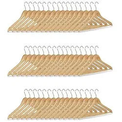 relaxdays Ahornholz-Kleiderbügel 48er-Pack