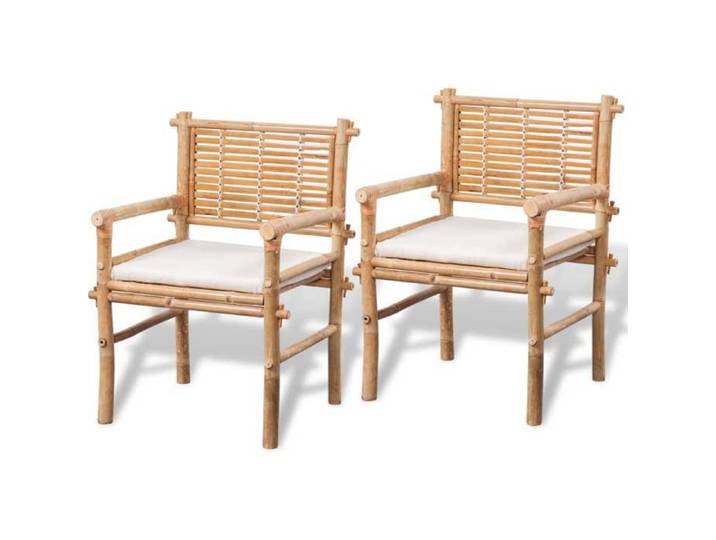Bon plan  Mobilier de bistro - 3 pcs - JILI HOT - Table + 2 chaises - avec coussins Bambou - Pour Jardin/terrasse Thome2585045