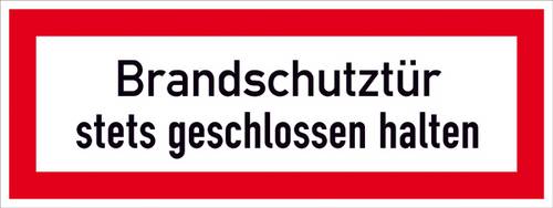 SafetyMarking 38.2546 Hinweisschild Brandschutztür stets geschlossen halten Folie selbstklebend (B x H) 297mm x 105mm 1St.