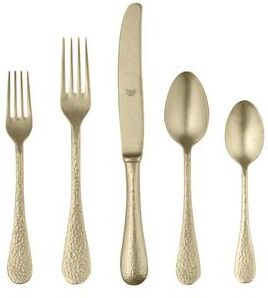 Mepra 5-piece Stainless Steel w/PVD Titanium Coating Epoque Pewter Champagne Place Setting