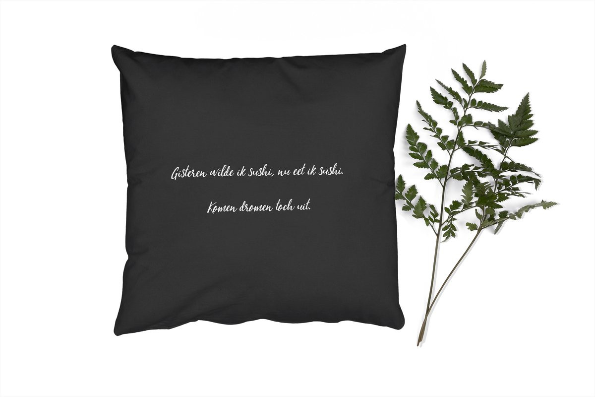 PillowMonkey Sierkussen Sushi Quotes 60 x 60 cm