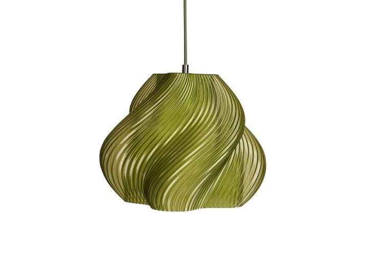 CRÈME ATELIER - Suspension Rattan - Vert - PLA recyclé - Designer Crème Atelier