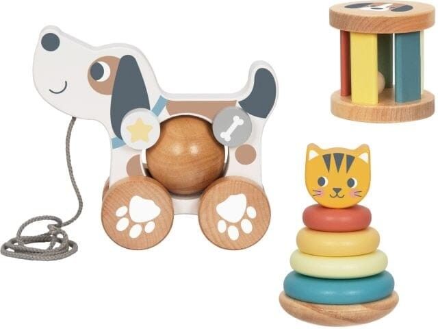 Wooden 3 in 1 Gift Box by Tooky Toys - Develops Fine Motor Skills & Boosts Cognitive Development for Kids