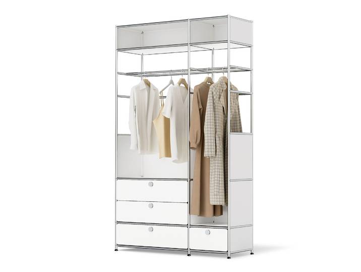 Tchibo - Garderobe Metall »Cn3« mit 2 Kleiderstangen und 4 Schubladen - 116x40x194,6cm - chrom -