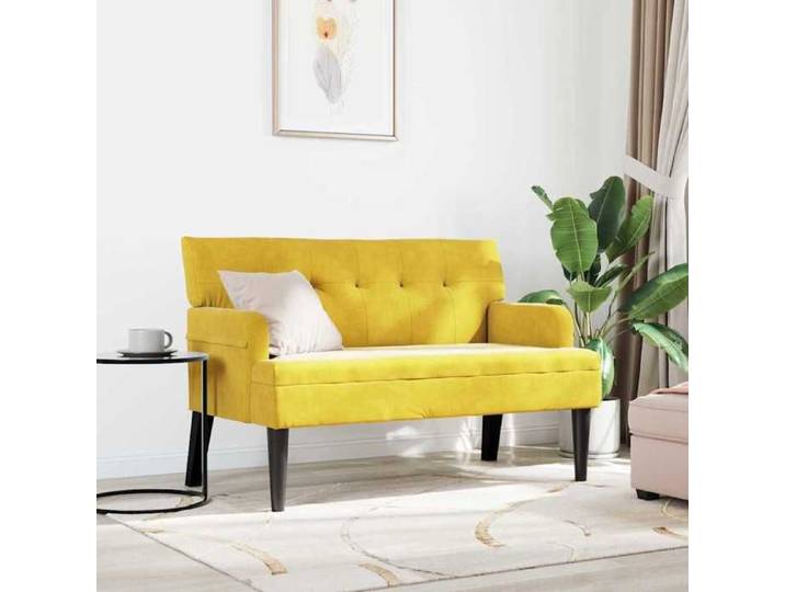 (SOLDES DEC)Banc/Banquette - Chaise de salon Chesterfield Jaune 112x65 5x75 cm Velours 01_7763654