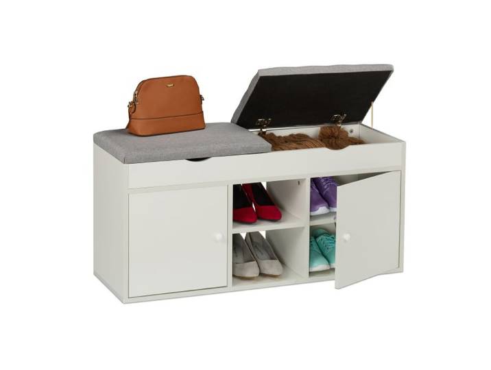 Relaxdays Schuhbank mit klappbarer Sitzfläche