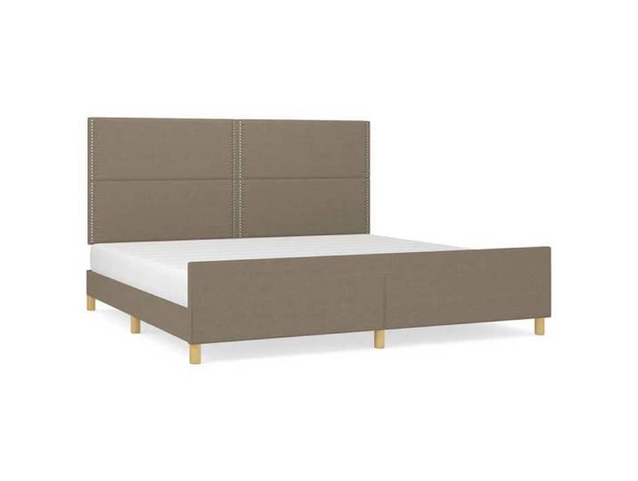 Lit adulte 2 places - 200x200 cm - - Cadre de lit - sans matelas - taupe 200x200 cm tissu - moderne design_9553