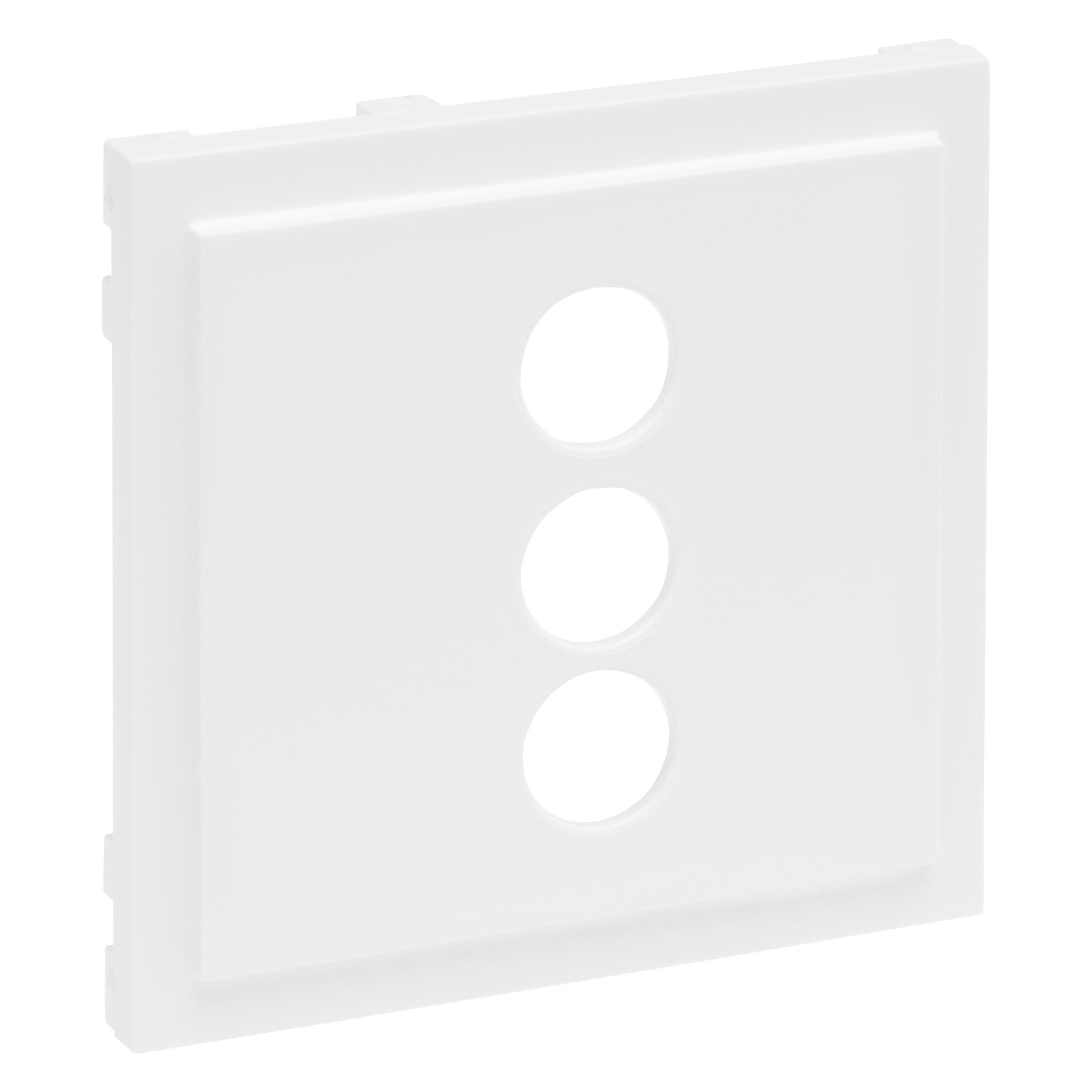 Legrand SEANO Abdeckung für 3-fach RCA (Cinch)-Anschlussdose, 3 separate Cinch-Anschlüsse, Ultraweiss (765186)