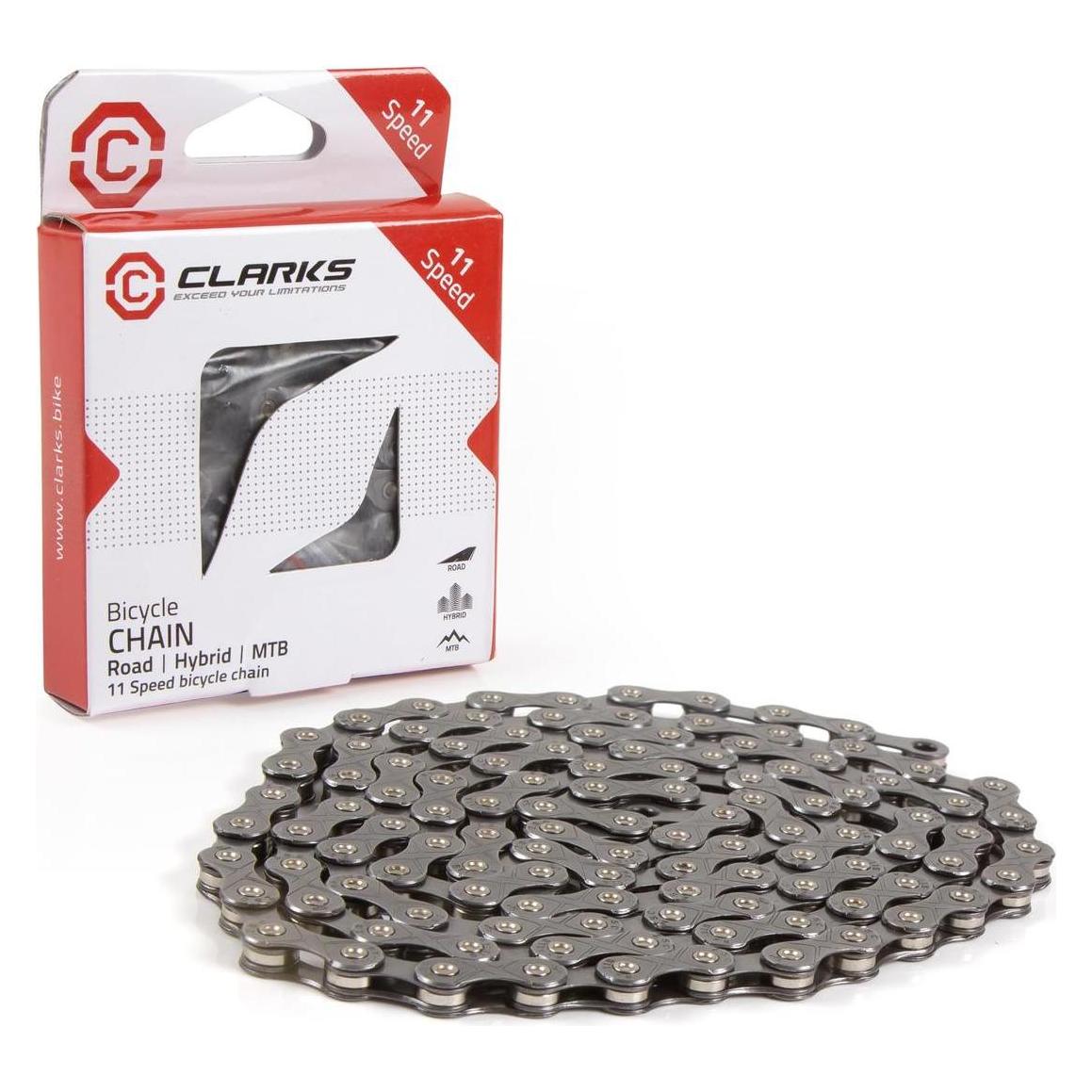 Clarks C11 Fahrradkette, 116, 116 Links, 1/2 "x11/128", Standard, Szosa/MTB, Dunkelheit (11-fach) (CLA-C11)