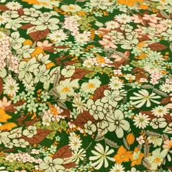 Viskose-Blusenstoff / Javanaise "Blümchen", grün-color